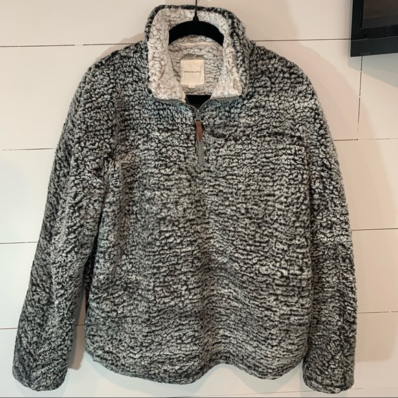 Thread and Supply Lazy Sunday 1/4 Zip Sherpa Pullover Top Medium - Picture 1 of 5